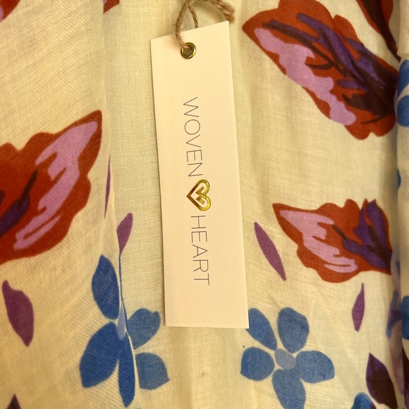 Woven Heart flower print kimono. One size. Bright colors. NWT - Picture 4 of 5